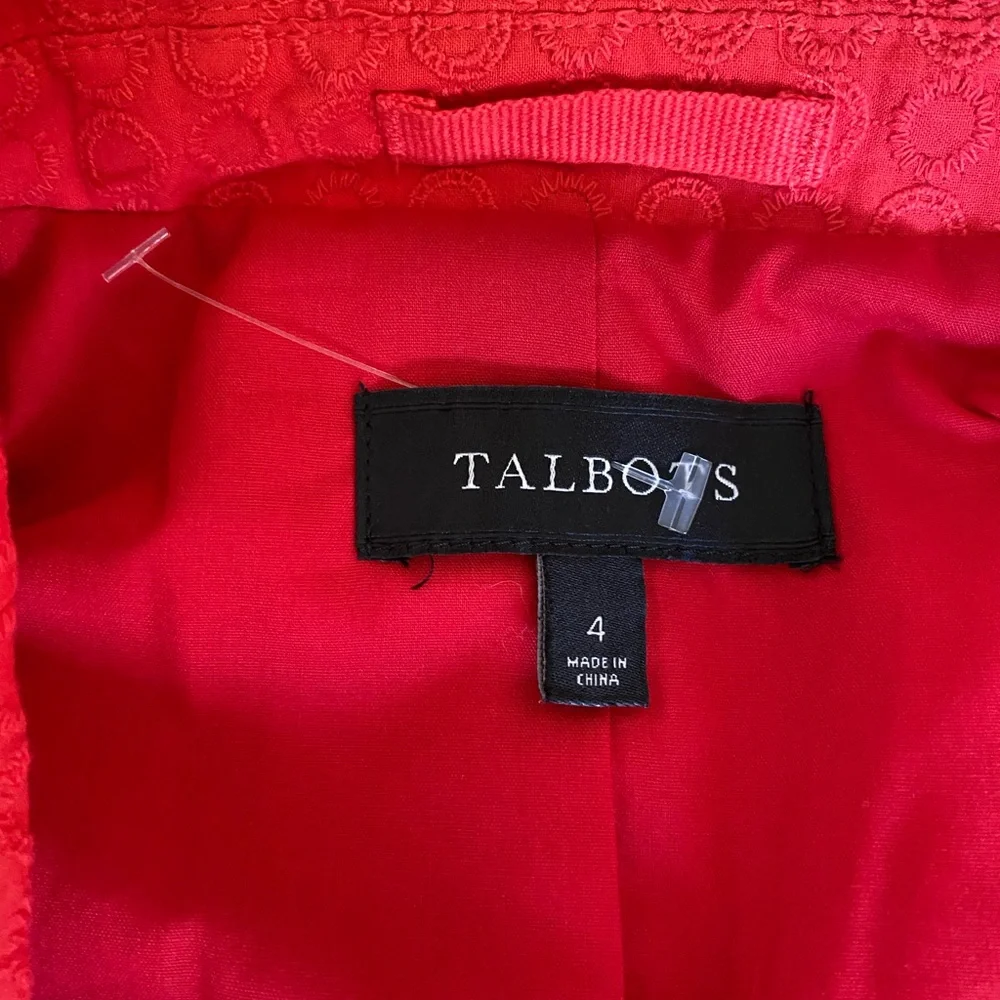 TALBOTS Coral/Red Lightweight Business Career Blazer | Size 4 - Picture 8 of 11